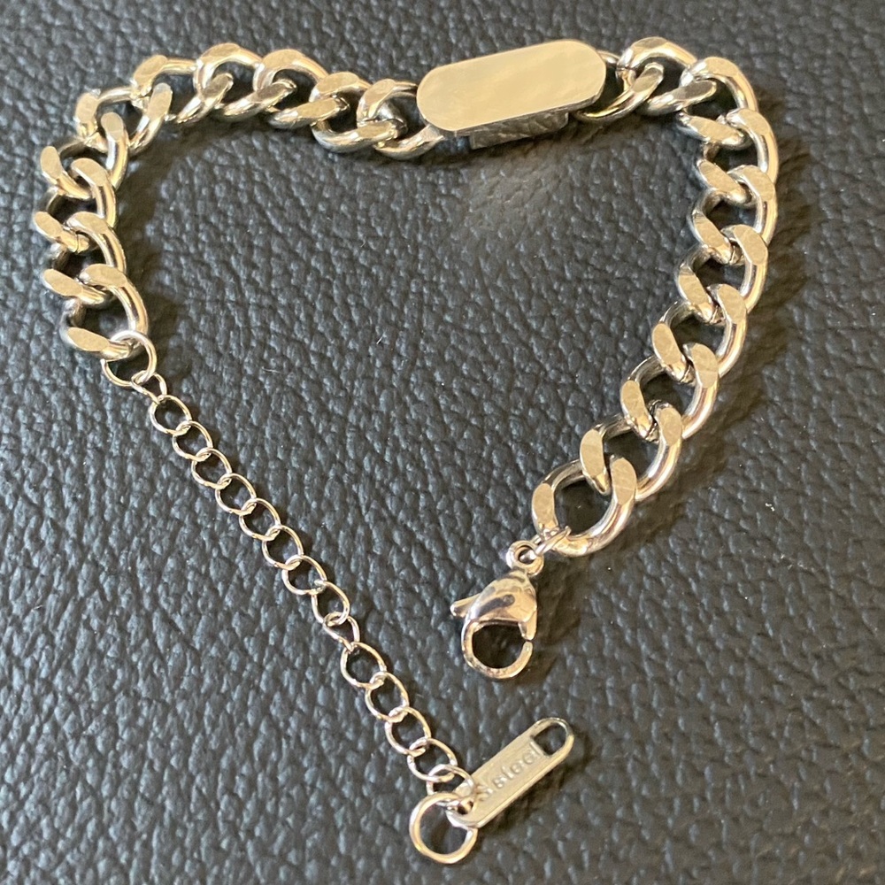 Silver stainless steel chain bracelet